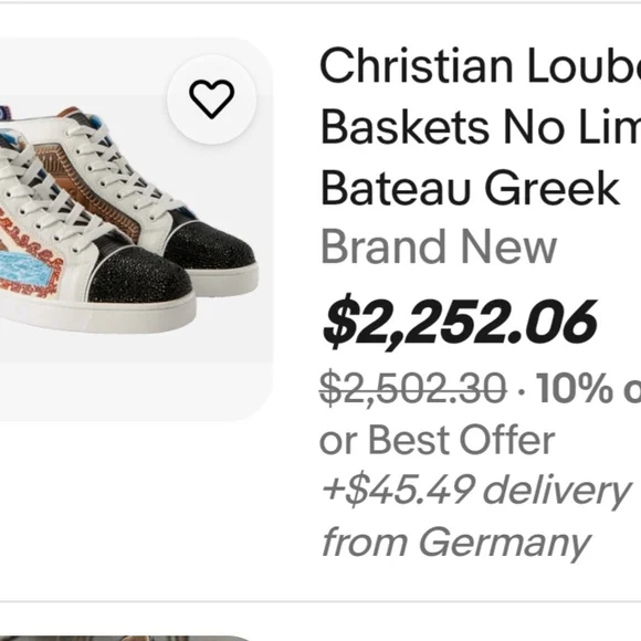 New Men's Christian Louboutin NO LIMIT GREEK High-End Luxury Shoes Sz 7.5 US - Picture 5 of 16